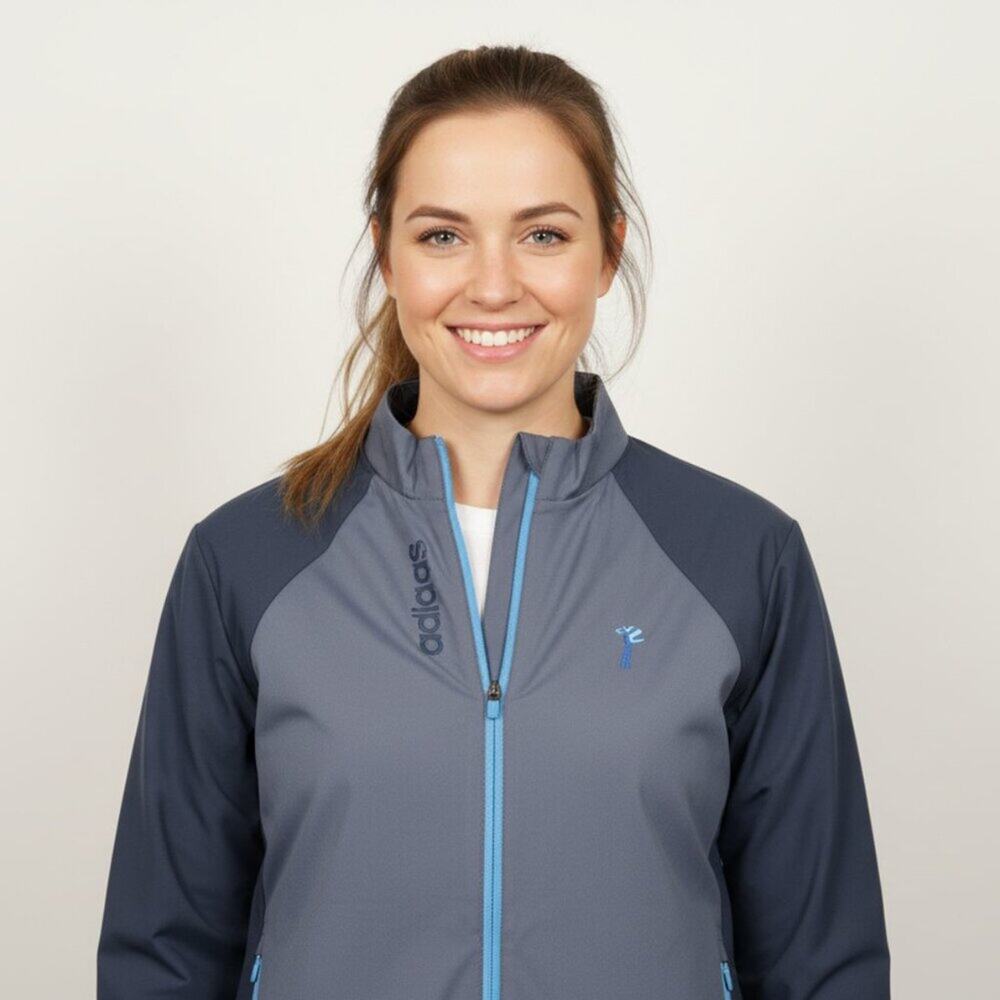 NWOT Women's Adidas Golf Jacket Wind Breaker Blue Medium